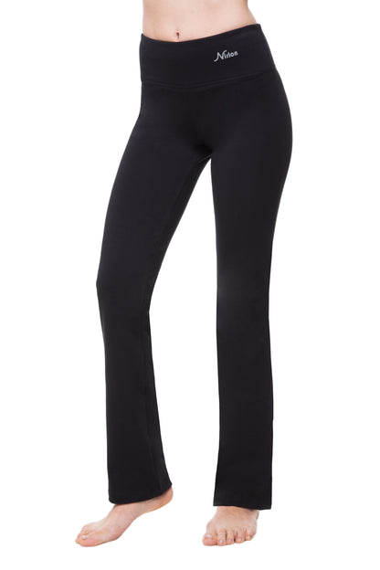 Straight Leg Yoga Pants for Women - High Waisted Workout Leggings